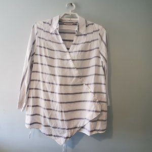 Soft Surroundings washed Tencel tunic top womens PXL petite XL striped
